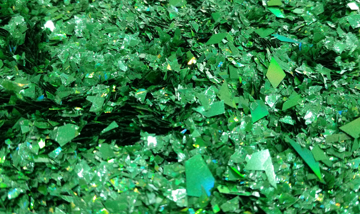 Holographic Green Cellophane Glitter Flakes - The Crafts and Glitter Shop