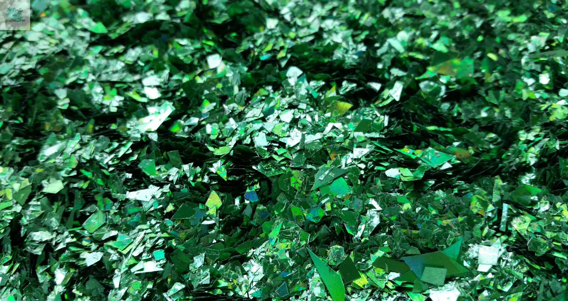Holographic Green Cellophane Glitter Flakes - The Crafts and Glitter Shop
