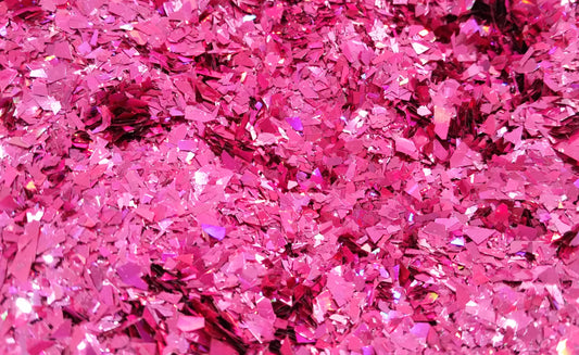 Holographic Pink Cellophane Glitter Flakes