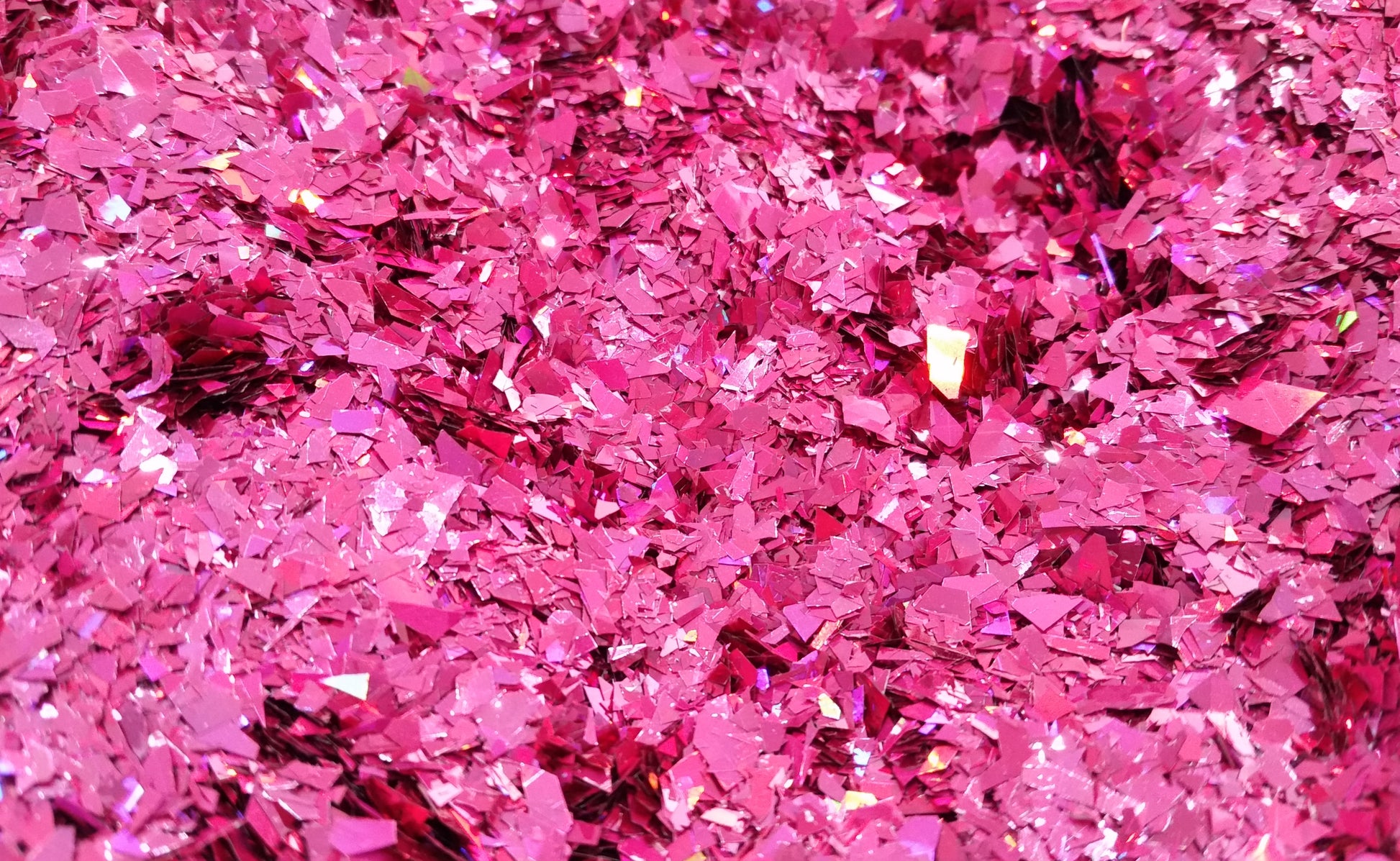 Holographic Pink Cellophane Glitter Flakes