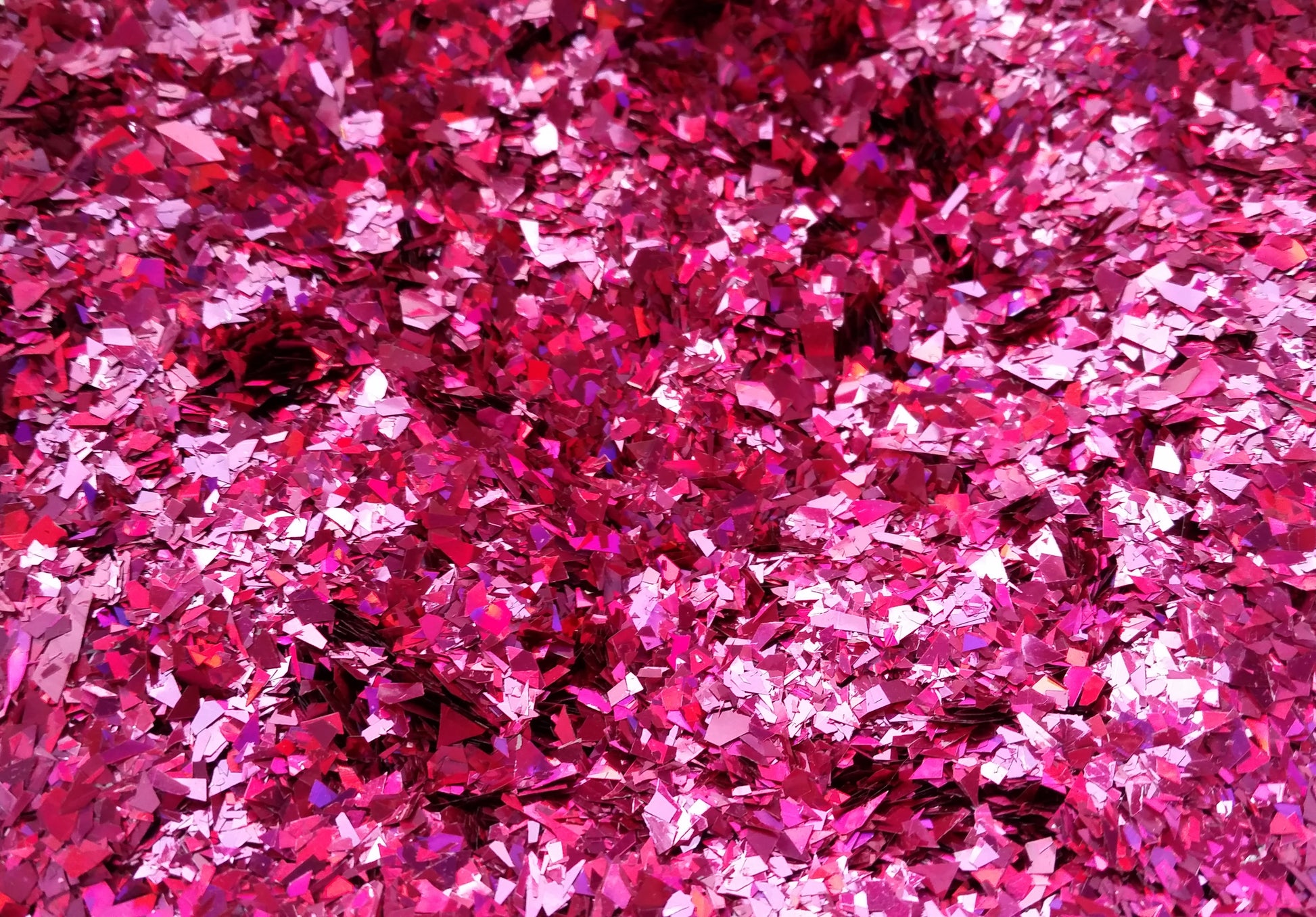 Holographic Pink Cellophane Glitter Flakes