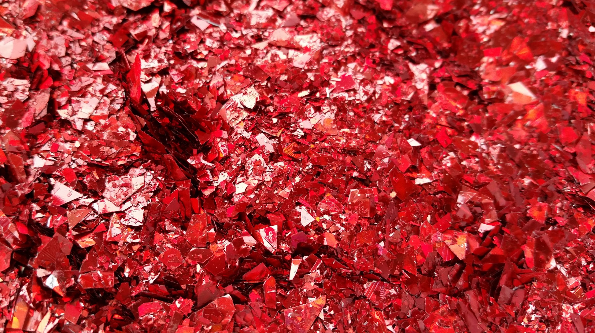 Holographic Red Cellophane Glitter Flakes