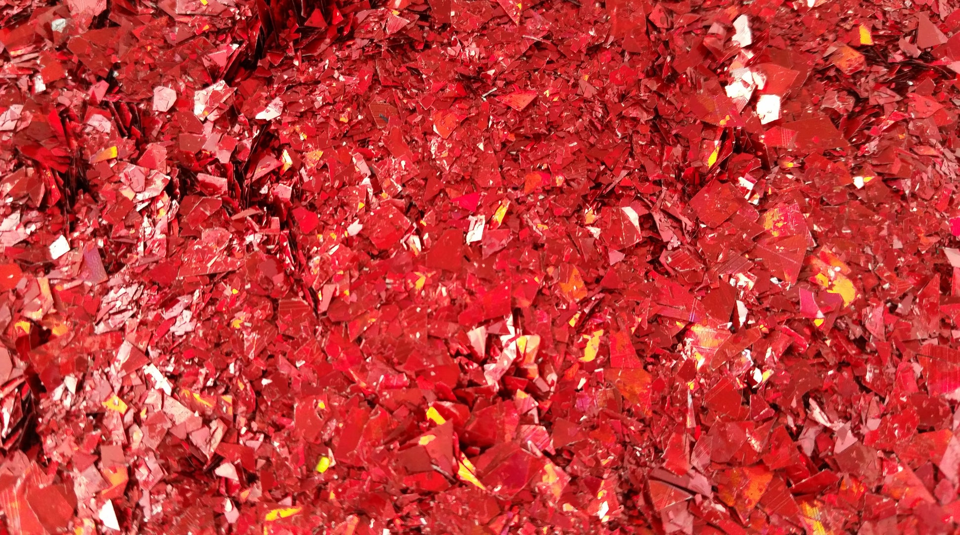 Holographic Red Cellophane Glitter Flakes