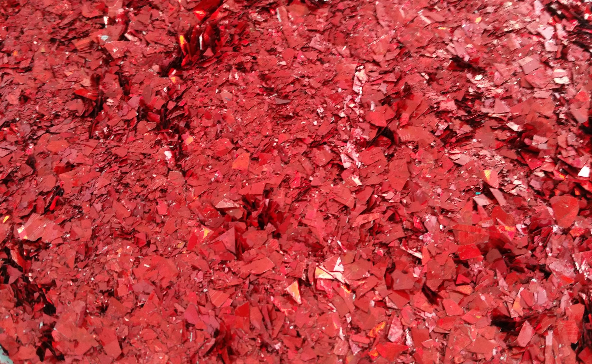 Holographic Red Cellophane Glitter Flakes