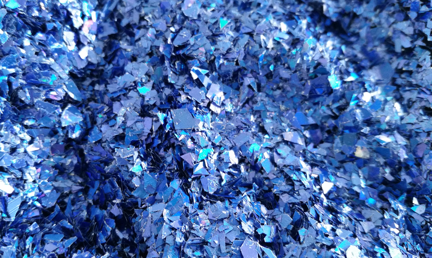 Holographic Royal Blue Cellophane Glitter Flakes
