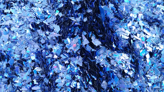 Holographic Royal Blue Cellophane Glitter Flakes