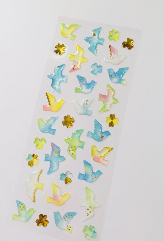 Bird Silhouette Crystal Stickers - 1 Sheet - The Crafts and Glitter Shop