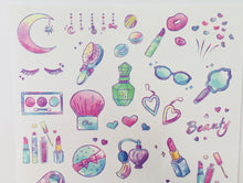 Load image into Gallery viewer, Pastel Make up Stickers - 1 uncut sheet