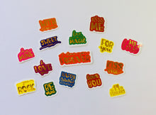 Load image into Gallery viewer, Words of Love Sticker Flakes - 45 pieces - Loose stickers