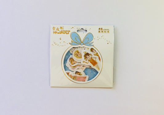 Fashion Girl Sticker Flakes Pack - 45 pieces - The Crafts and Glitter Shop