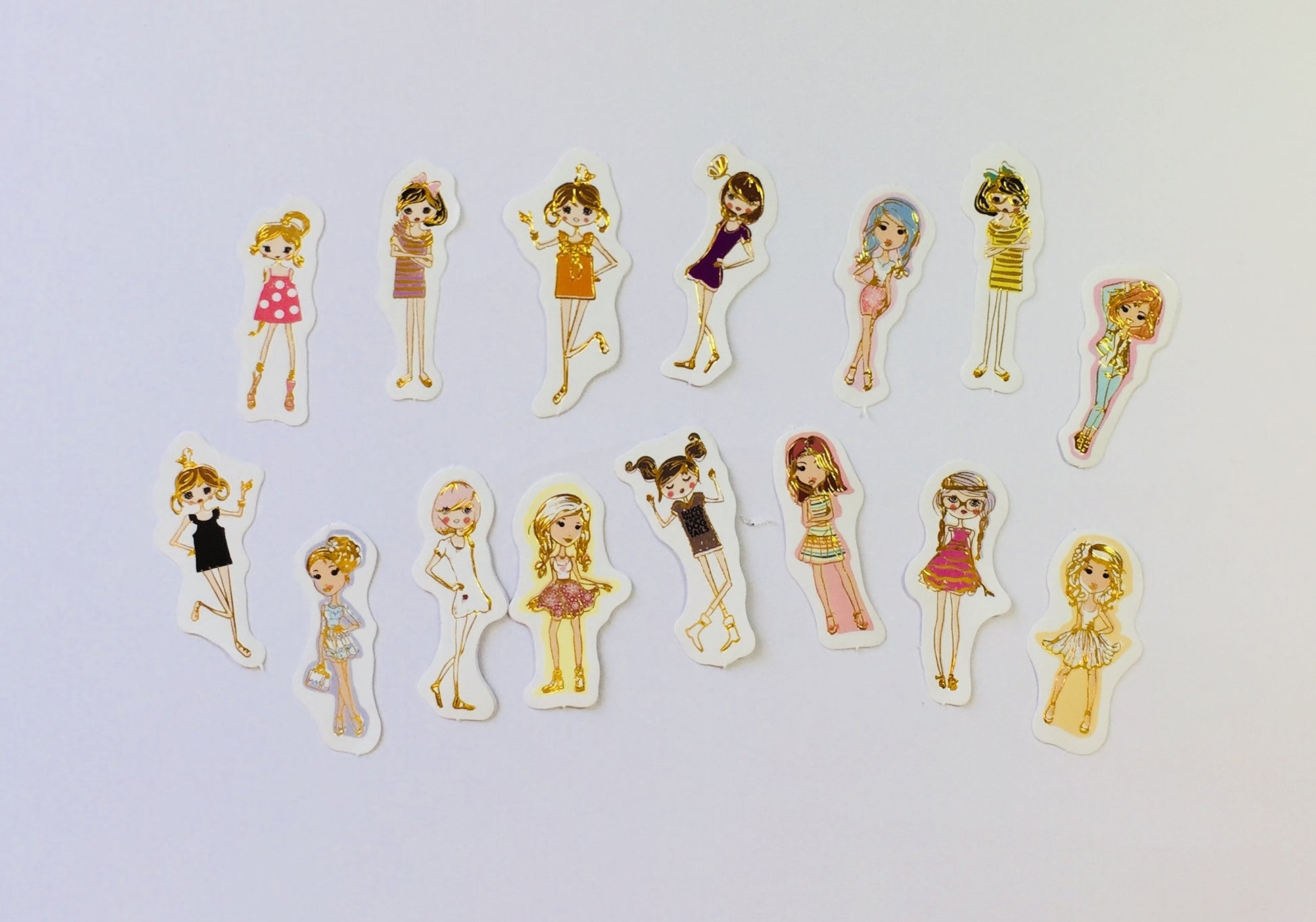 Fashion Girl Sticker Flakes Pack - 45 pieces - The Crafts and Glitter Shop