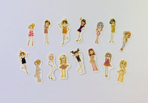 Fashion Girl Sticker Flakes Pack - 45 pieces