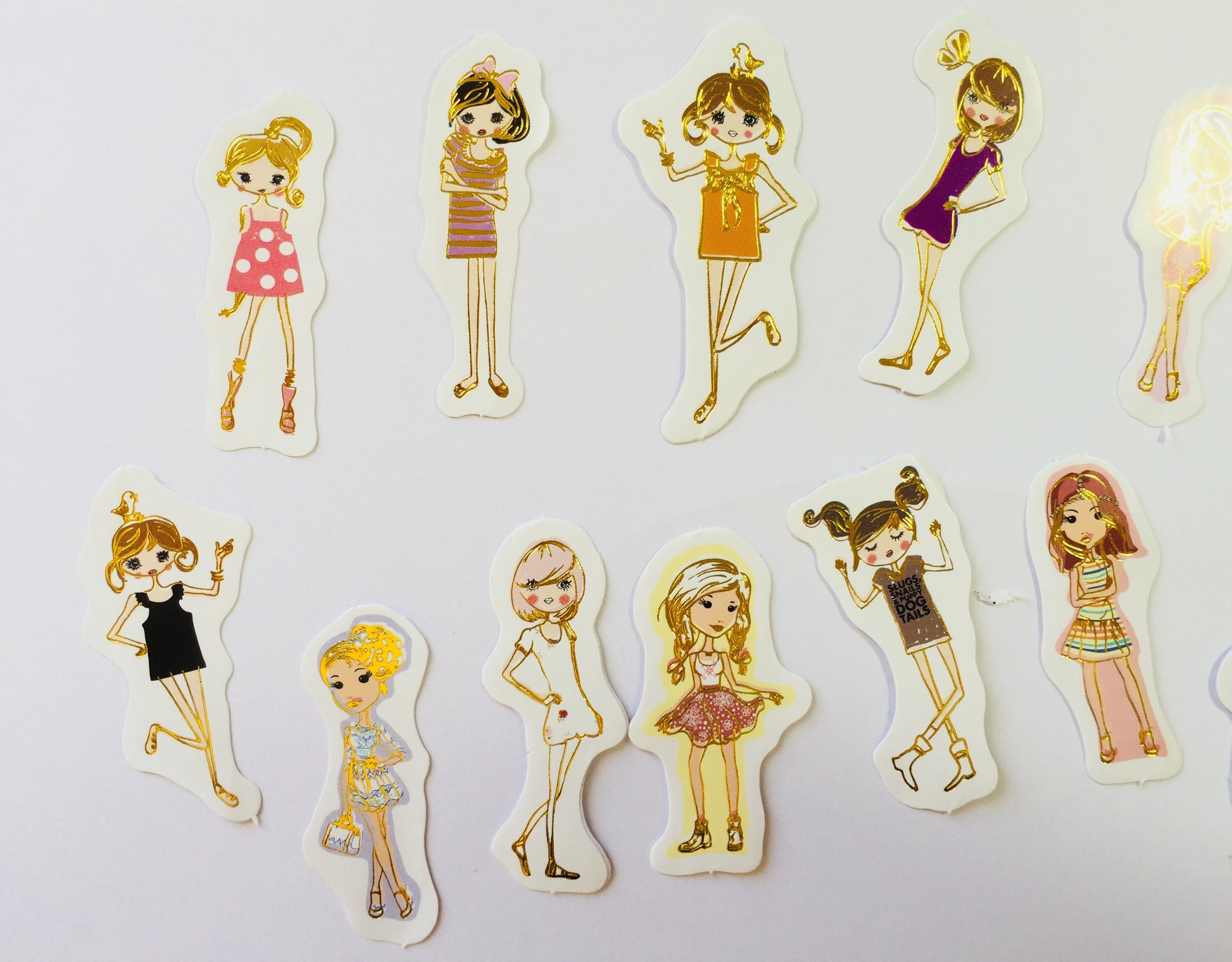 Fashion Girl Sticker Flakes Pack - 45 pieces - The Crafts and Glitter Shop