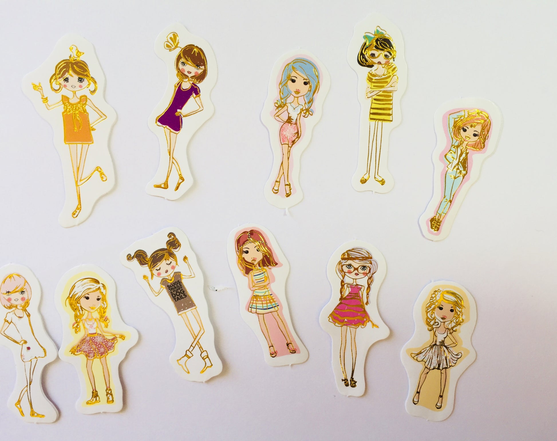 Fashion Girl Sticker Flakes Pack - 45 pieces - The Crafts and Glitter Shop