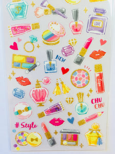 Beauty Make up Stickers - 1 Sheet