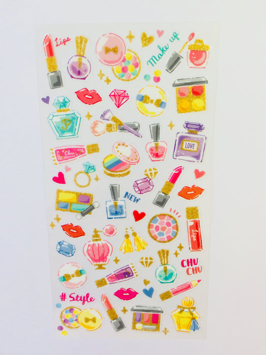 Beauty Make up Stickers - 1 Sheet - The Crafts and Glitter Shop