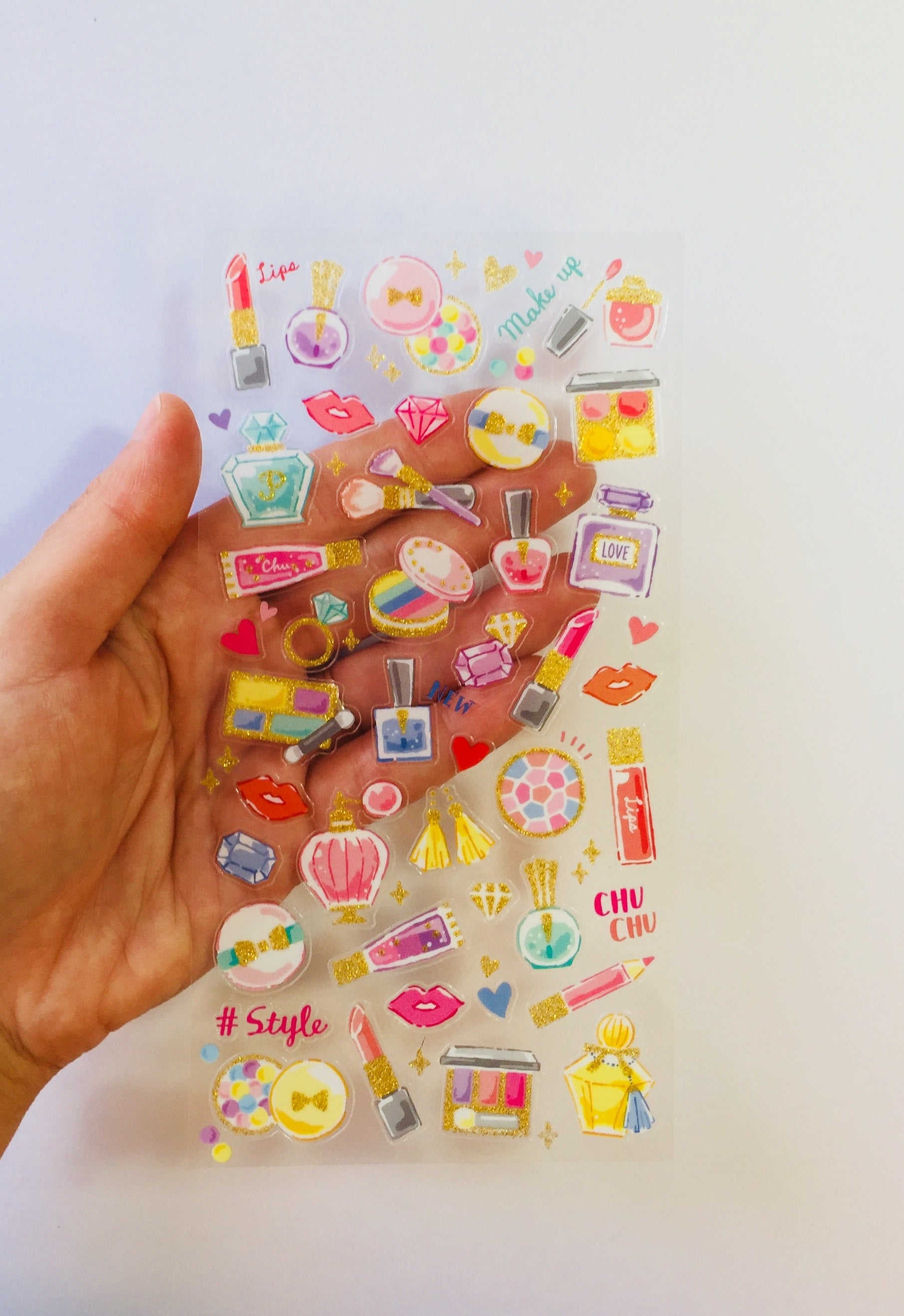 Beauty Make up Stickers - 1 Sheet - The Crafts and Glitter Shop