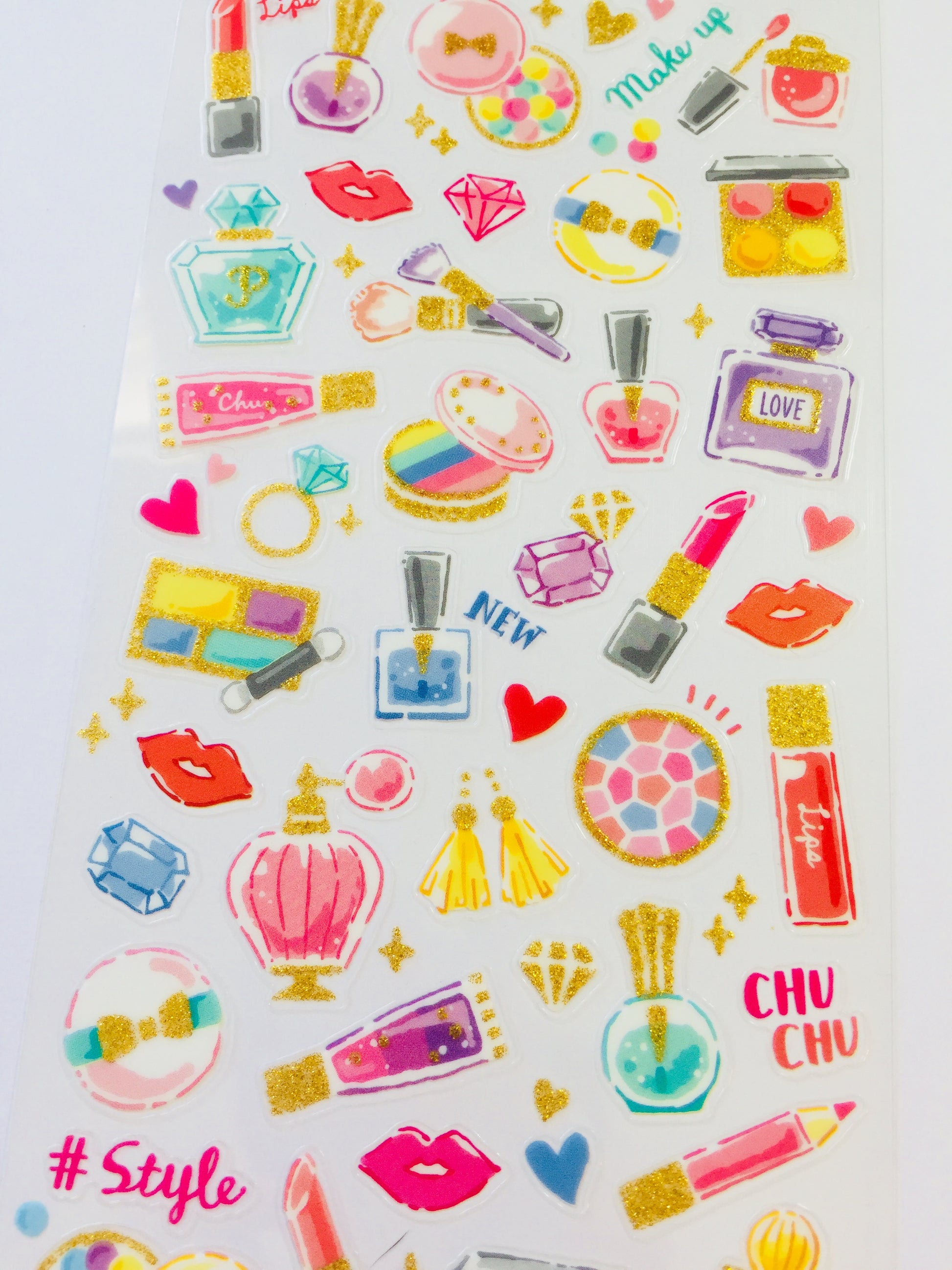 Beauty Make up Stickers - 1 Sheet - The Crafts and Glitter Shop