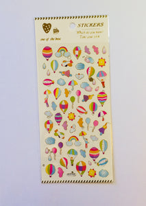 Colorful Hot Air Balloon Stickers - 1 Sheet