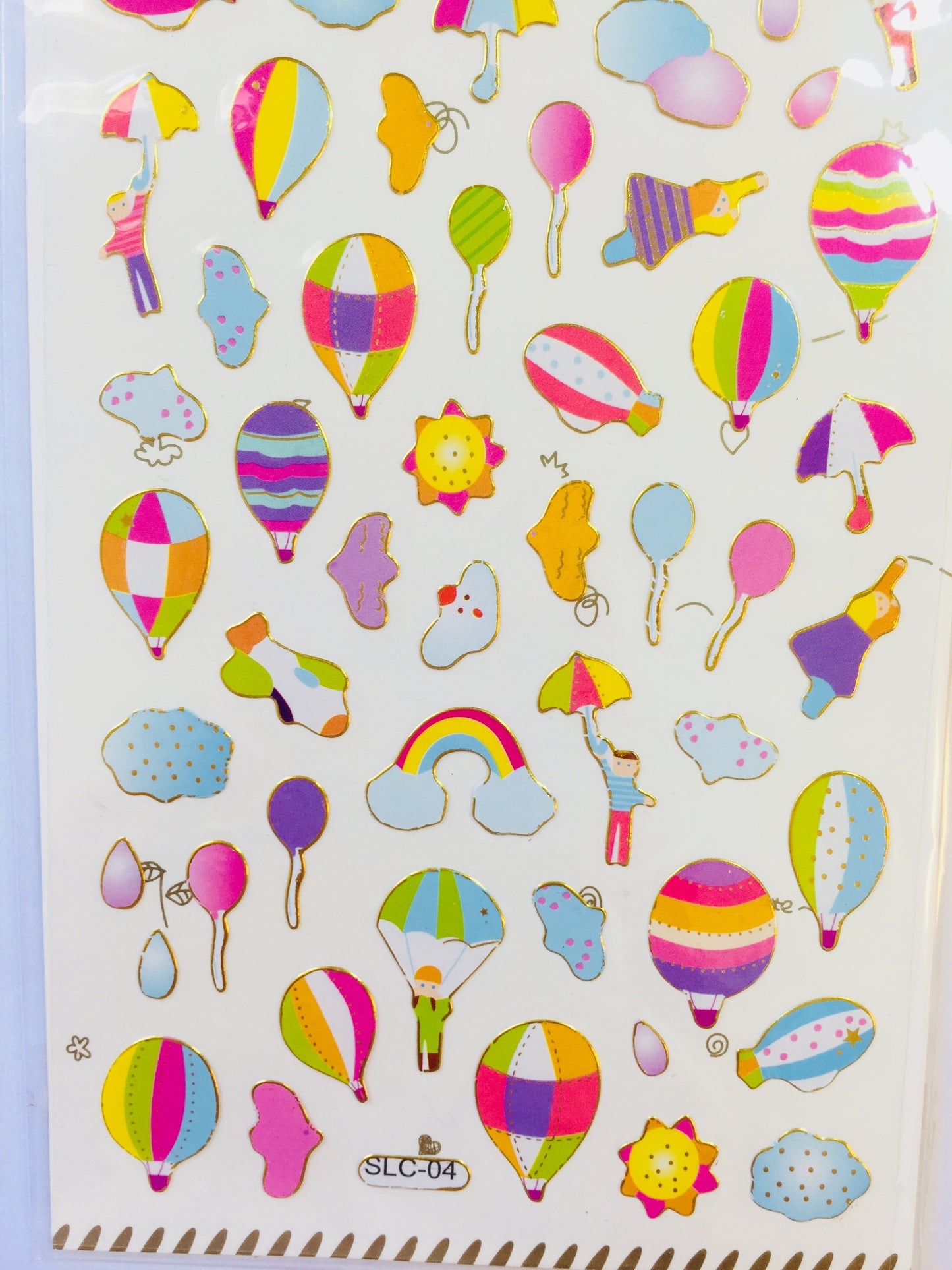 Colorful Hot Air Balloon Stickers - 1 Sheet - The Crafts and Glitter Shop