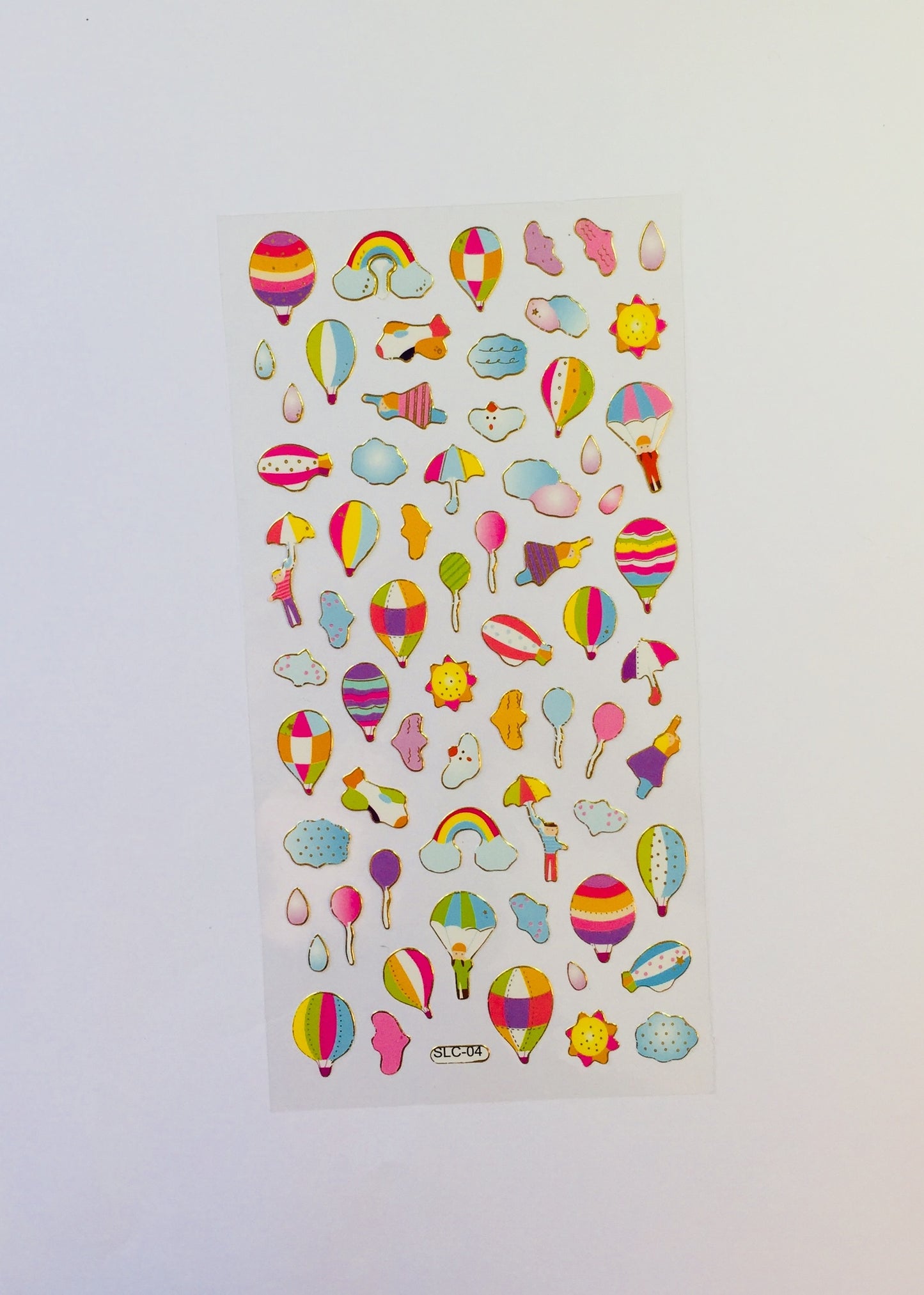 Colorful Hot Air Balloon Stickers - 1 Sheet - The Crafts and Glitter Shop