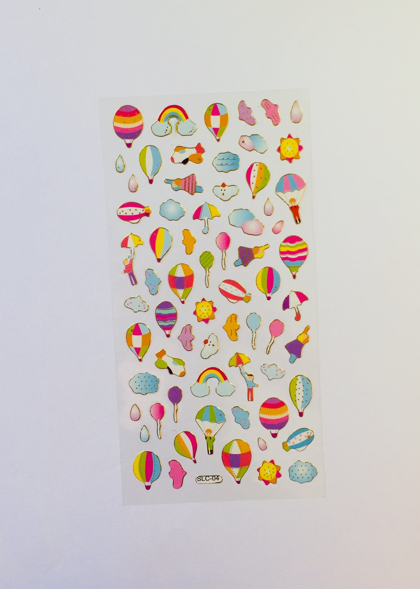 Colorful Hot Air Balloon Stickers - 1 Sheet - The Crafts and Glitter Shop