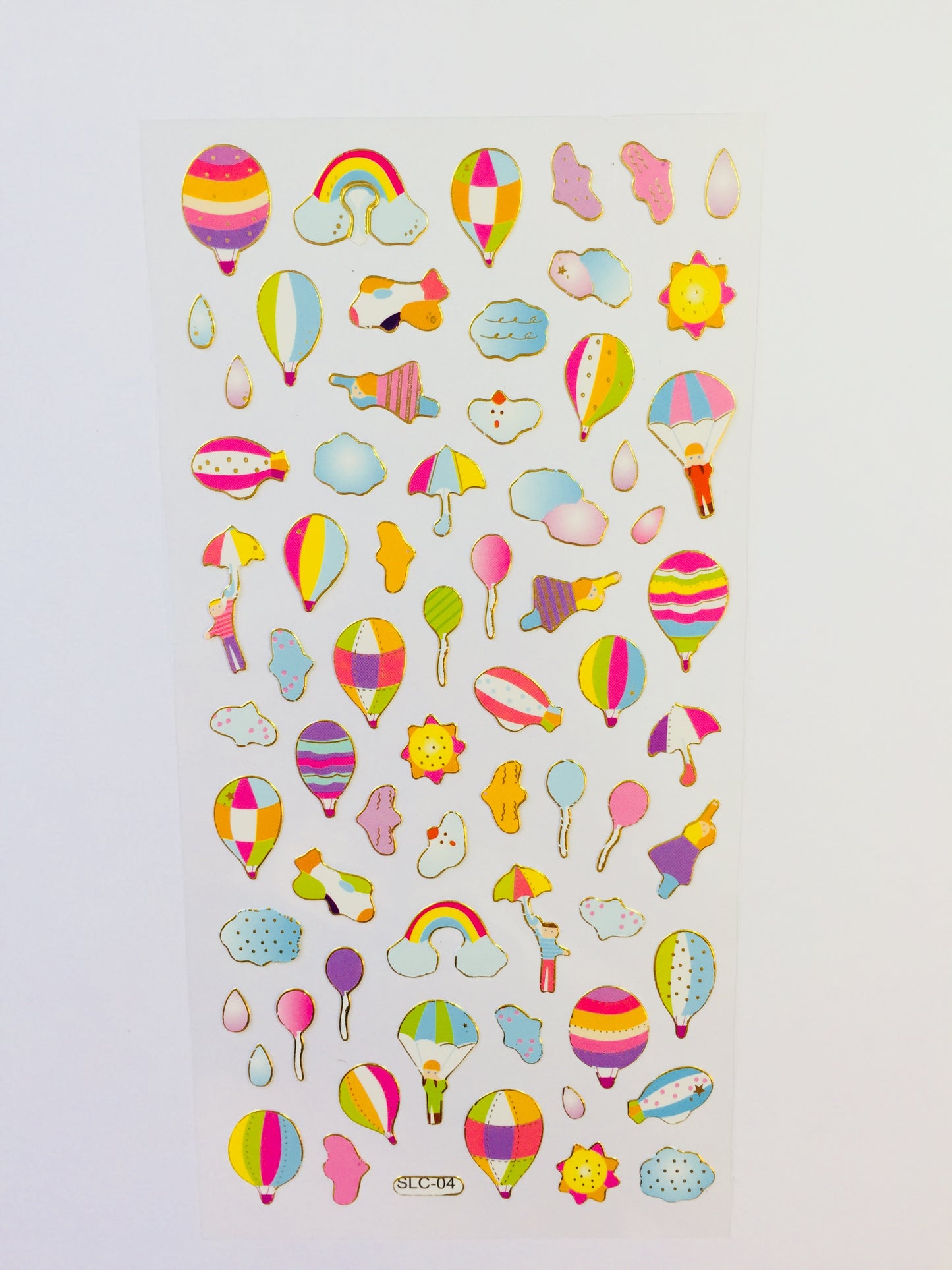Colorful Hot Air Balloon Stickers - 1 Sheet - The Crafts and Glitter Shop