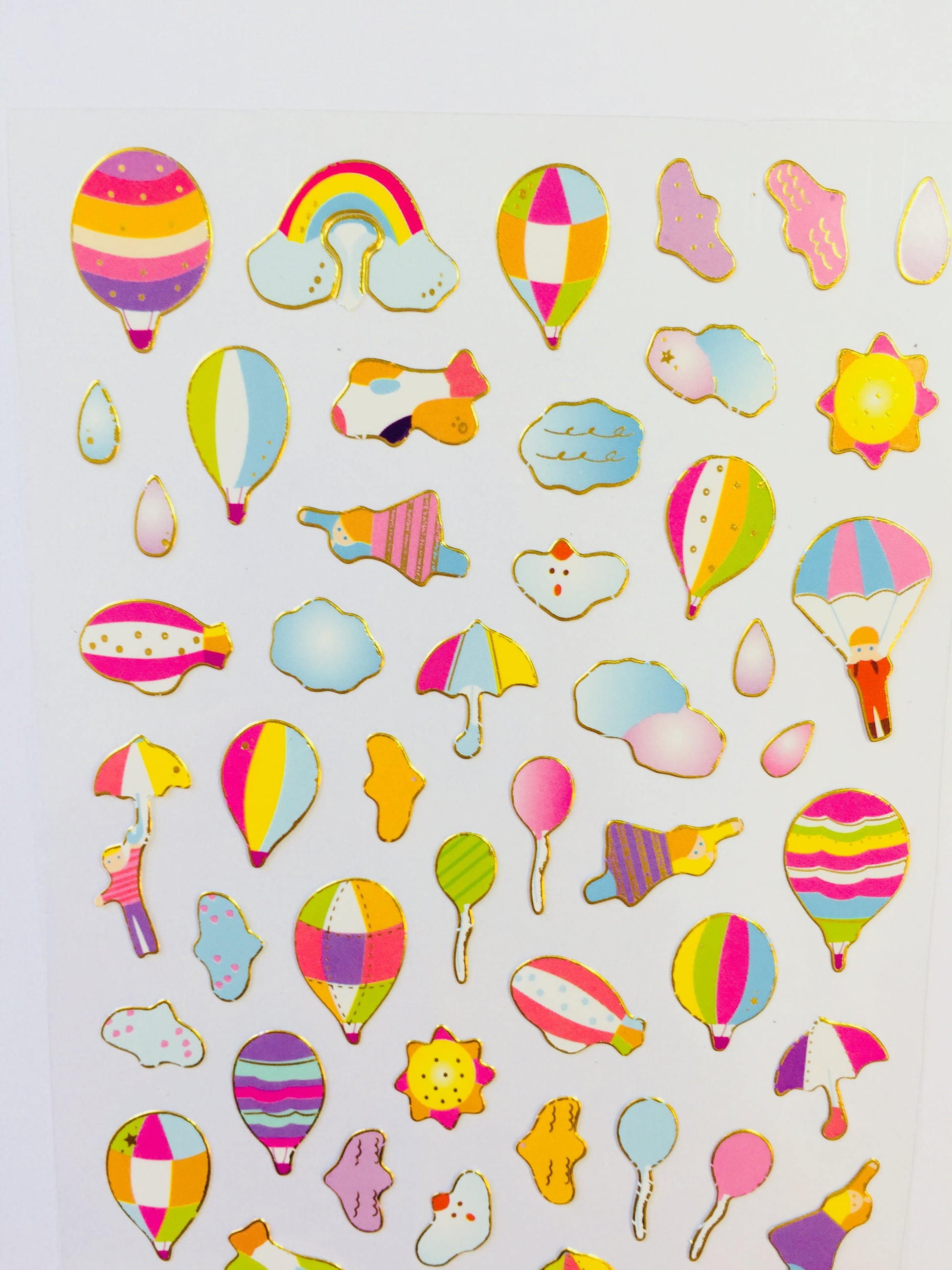 Colorful Hot Air Balloon Stickers - 1 Sheet - The Crafts and Glitter Shop