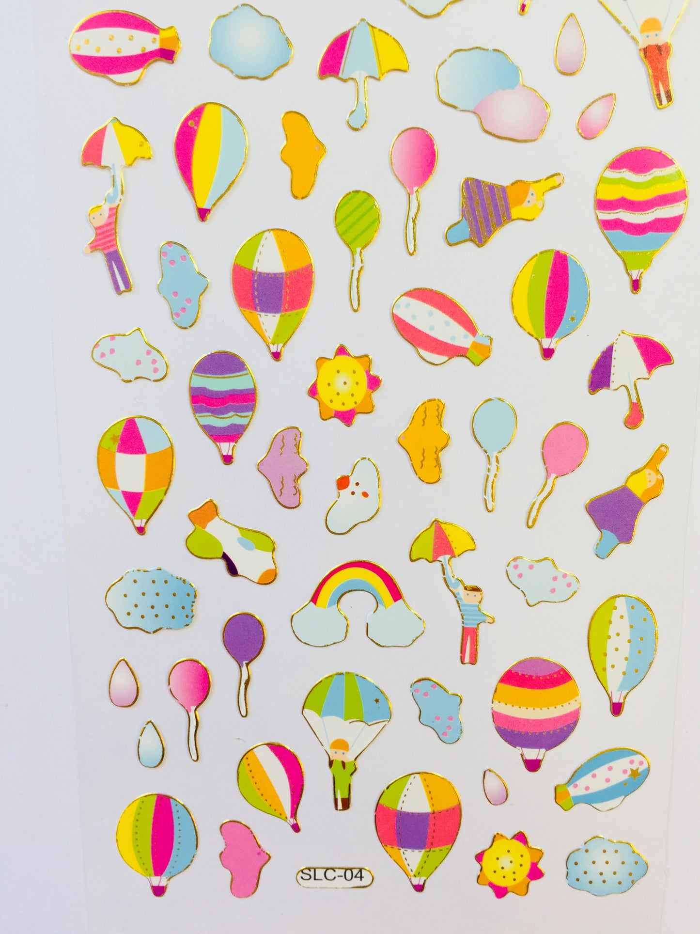 Colorful Hot Air Balloon Stickers - 1 Sheet - The Crafts and Glitter Shop