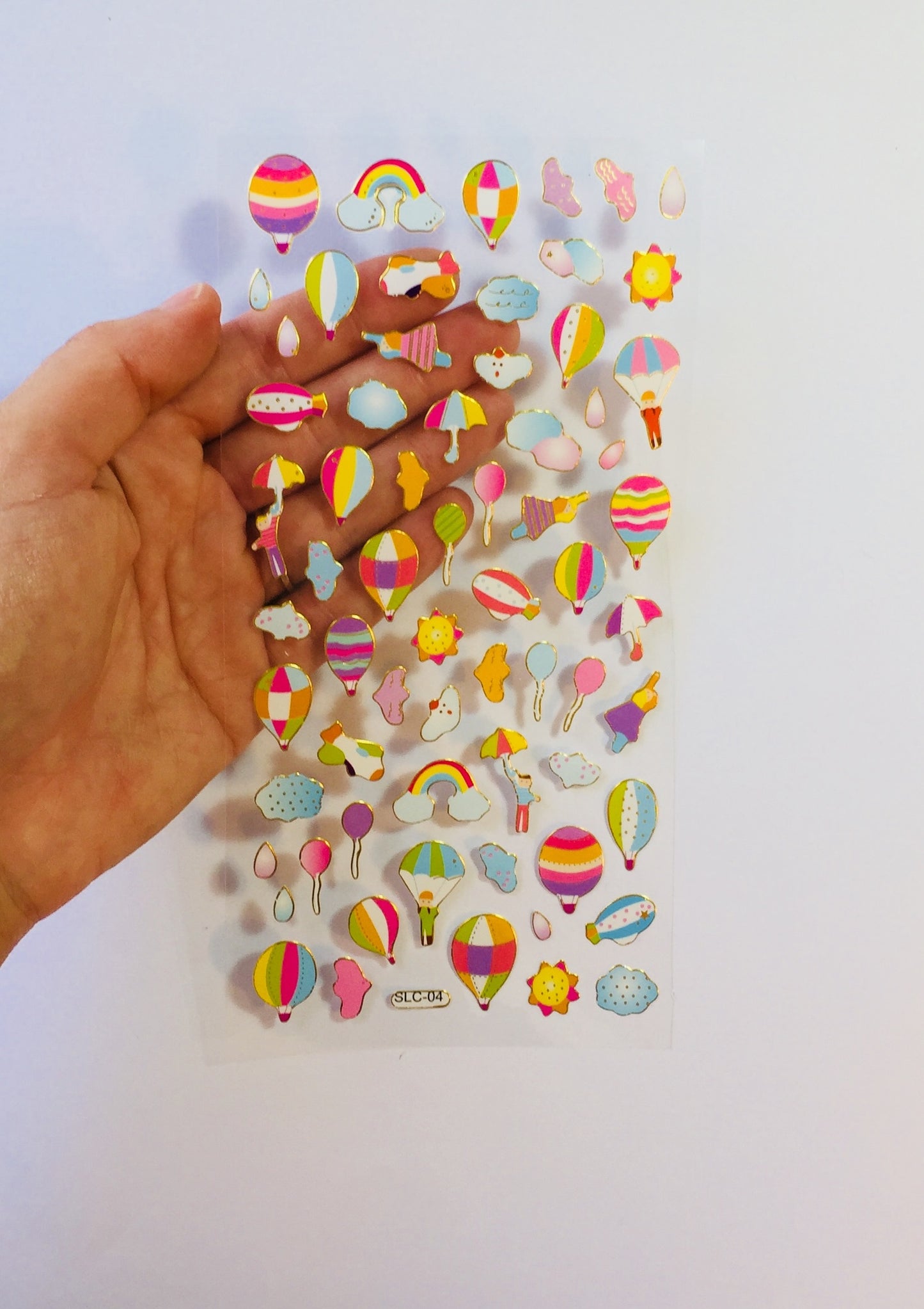 Colorful Hot Air Balloon Stickers - 1 Sheet - The Crafts and Glitter Shop