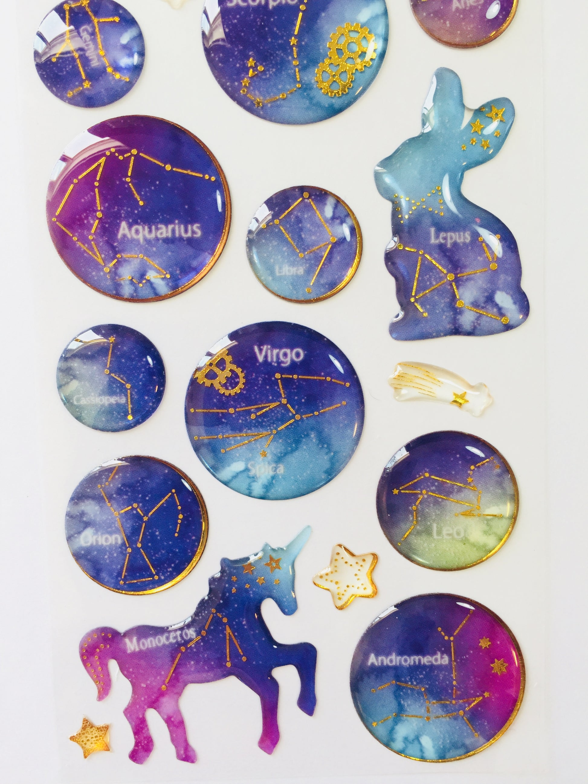 Horoscope Epoxy Stickers - 1 sheet - The Crafts and Glitter Shop