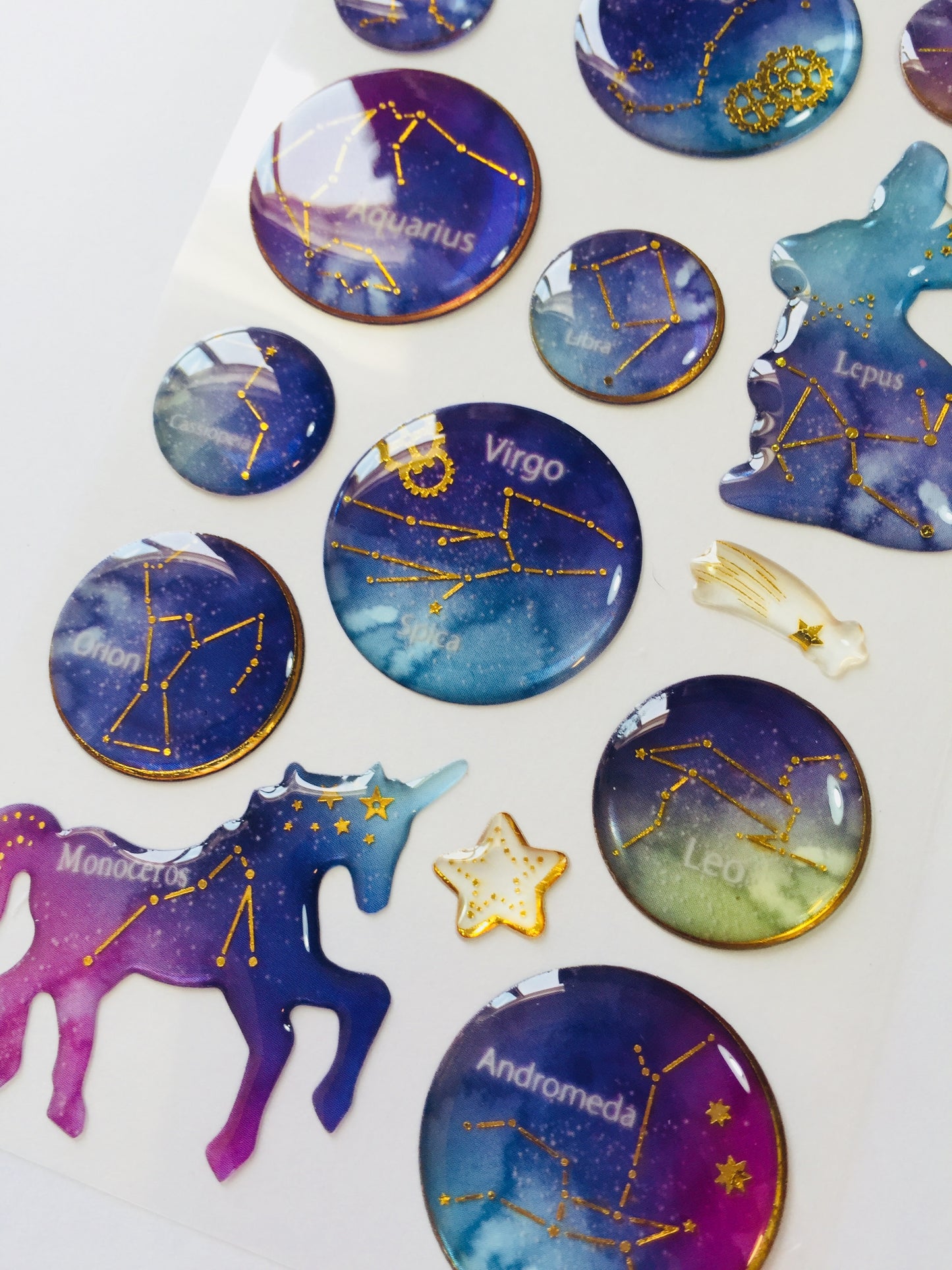 Horoscope Epoxy Stickers - 1 sheet - The Crafts and Glitter Shop
