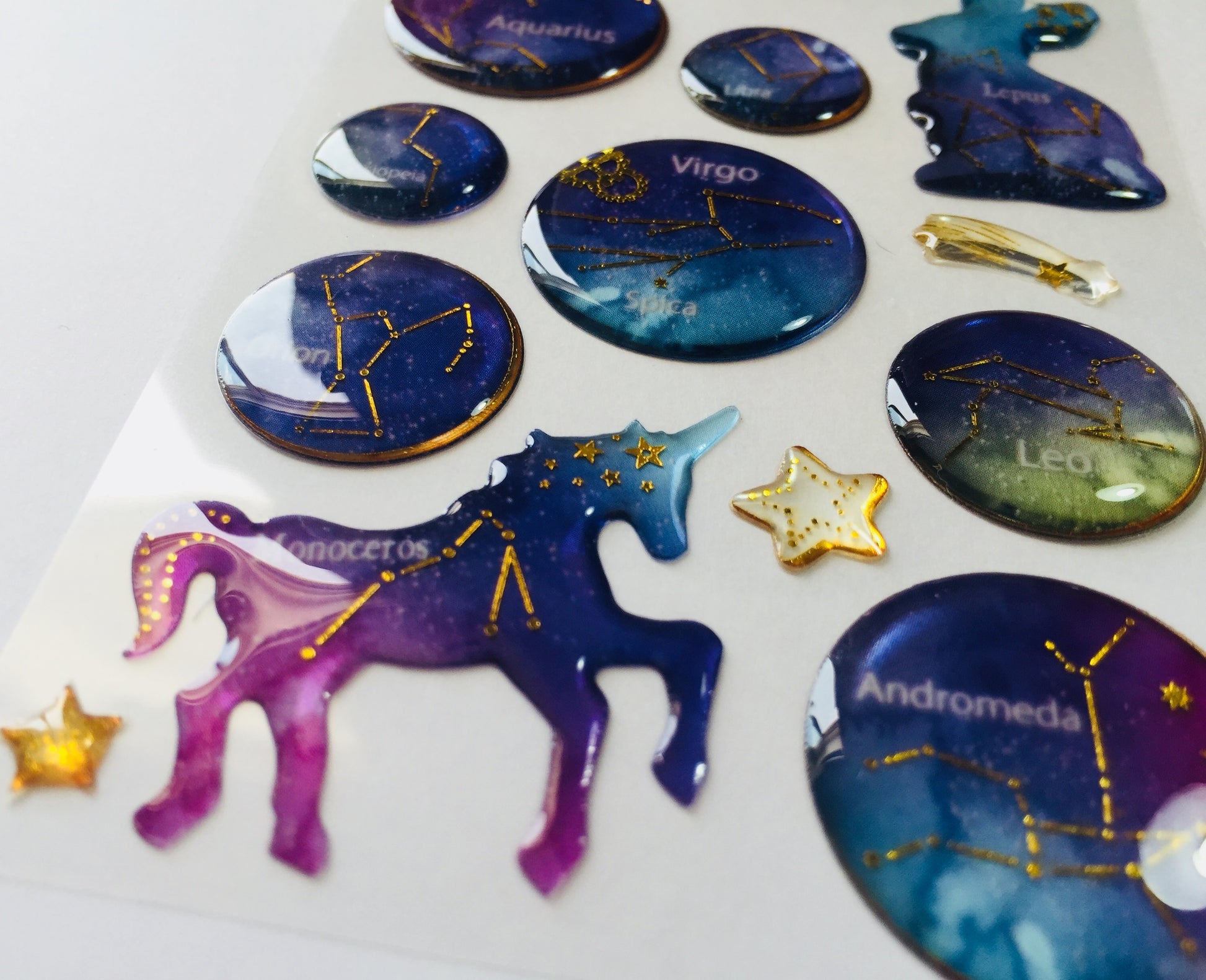 Horoscope Epoxy Stickers - 1 sheet - The Crafts and Glitter Shop
