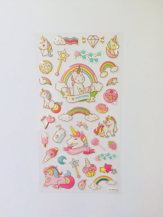 Unicorn Epoxy Stickers - 1 Sheet