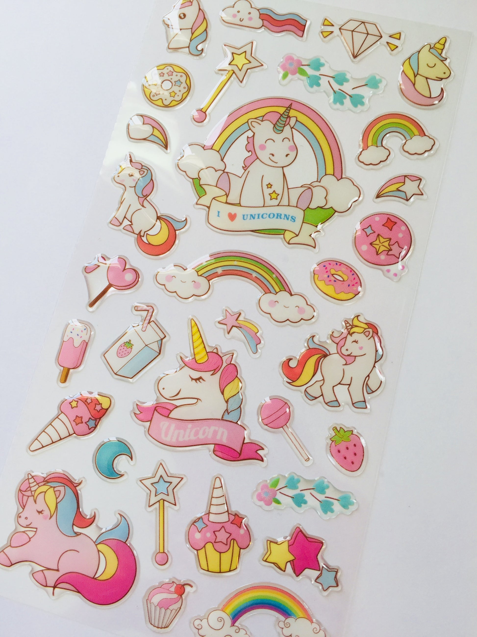 Unicorn Epoxy Stickers - 1 Sheet - The Crafts and Glitter Shop