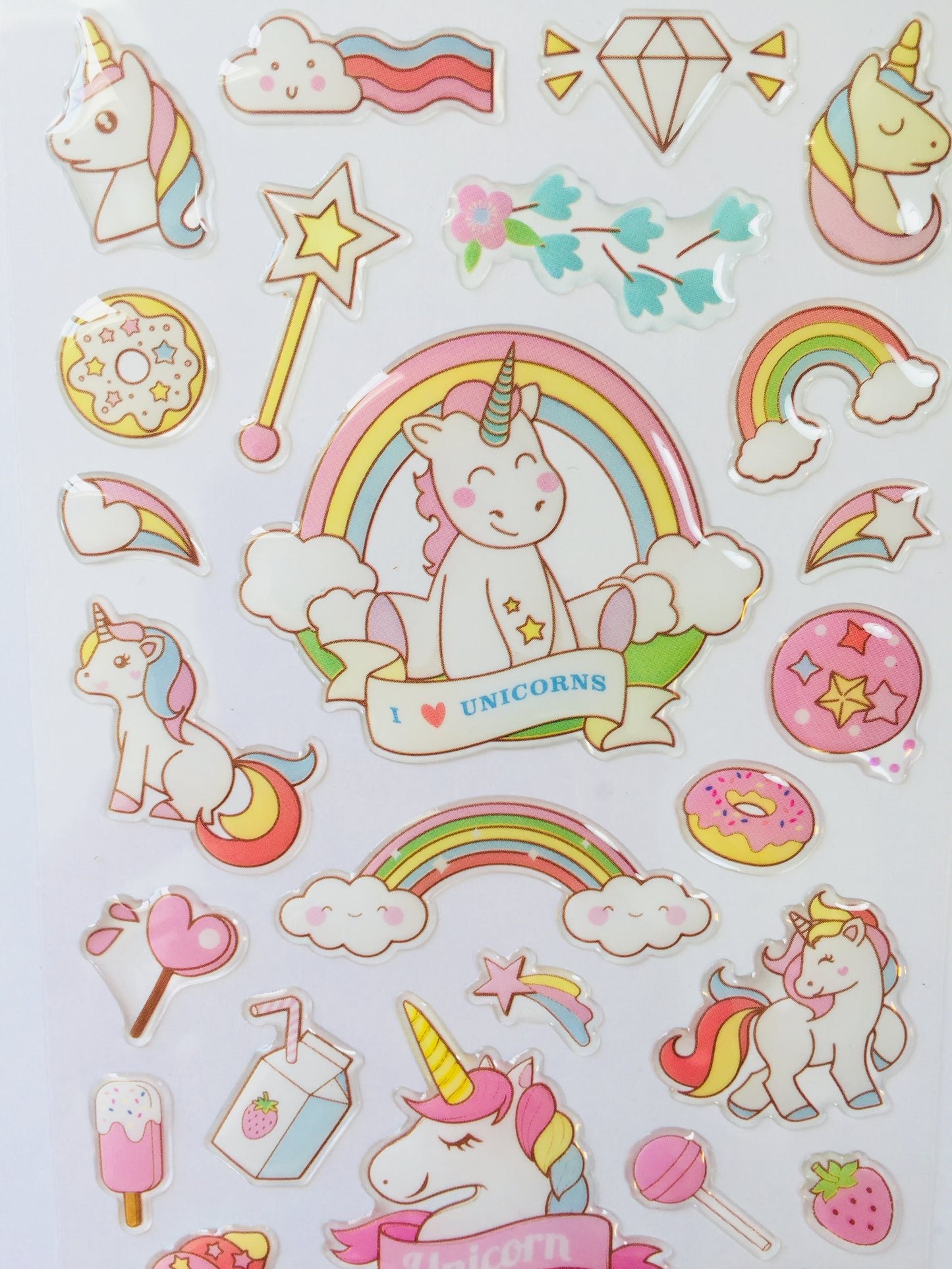 Unicorn Epoxy Stickers - 1 Sheet - The Crafts and Glitter Shop
