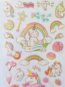 Unicorn Epoxy Stickers - 1 Sheet
