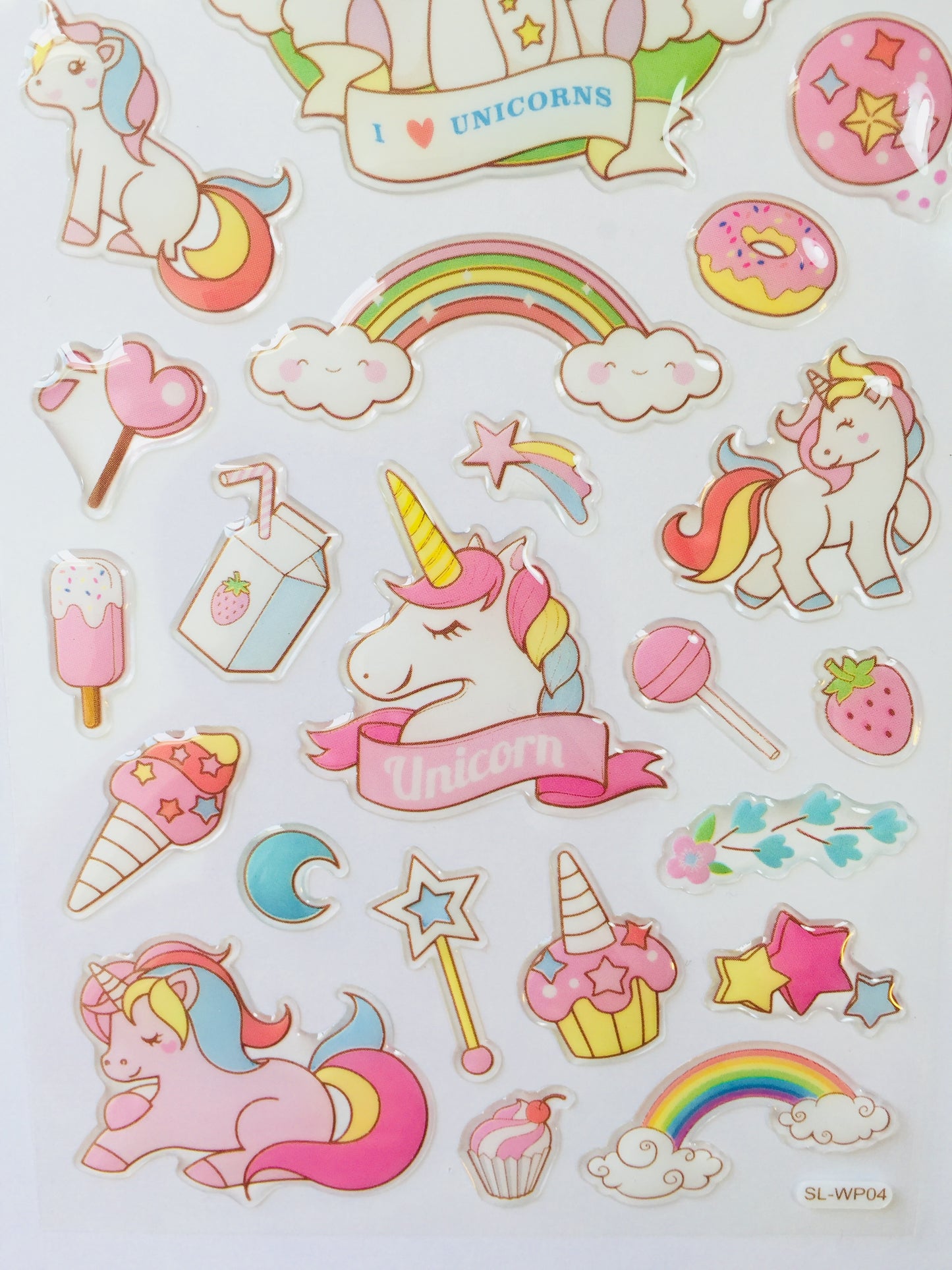 Unicorn Epoxy Stickers - 1 Sheet - The Crafts and Glitter Shop