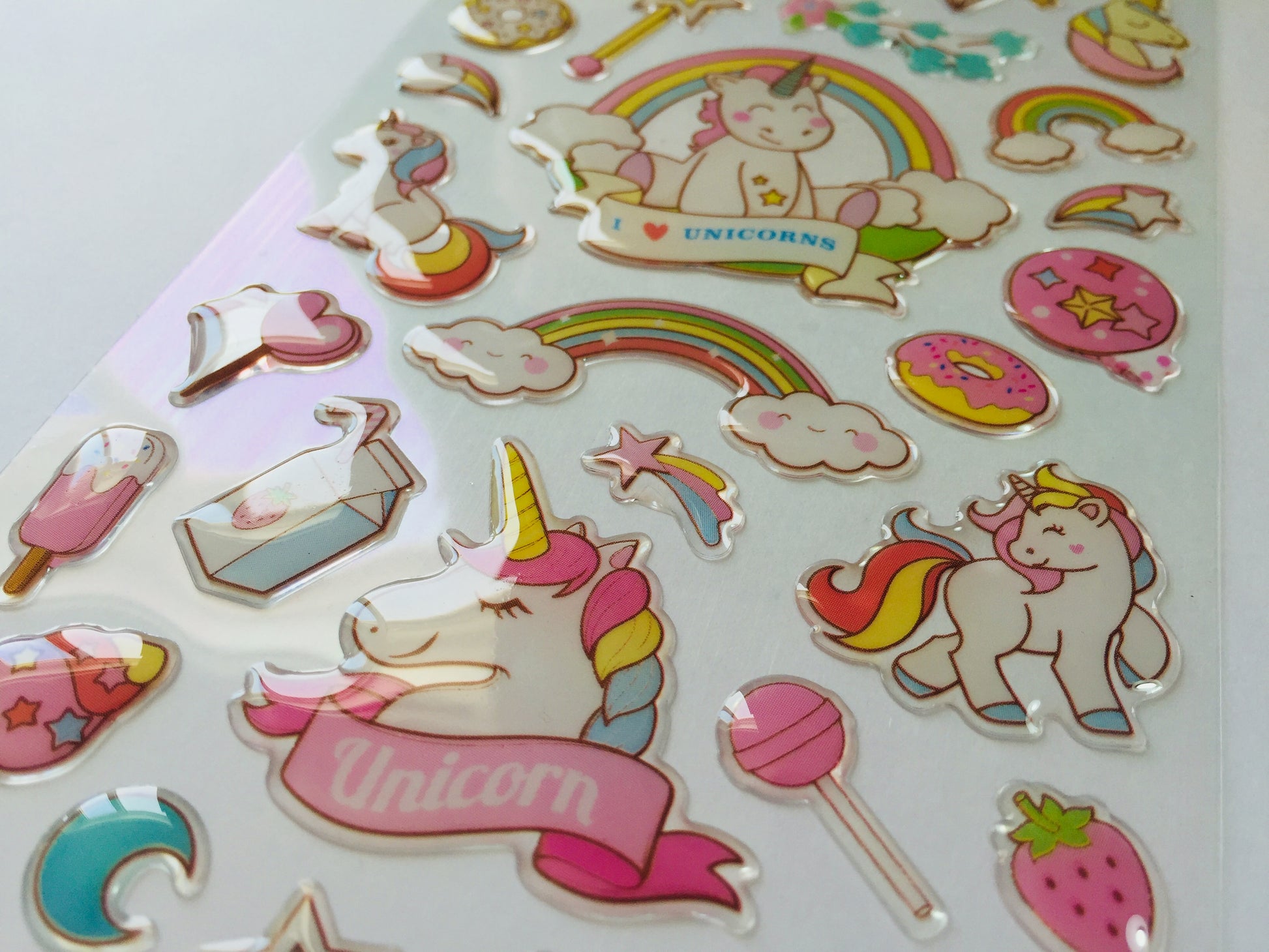Unicorn Epoxy Stickers - 1 Sheet - The Crafts and Glitter Shop