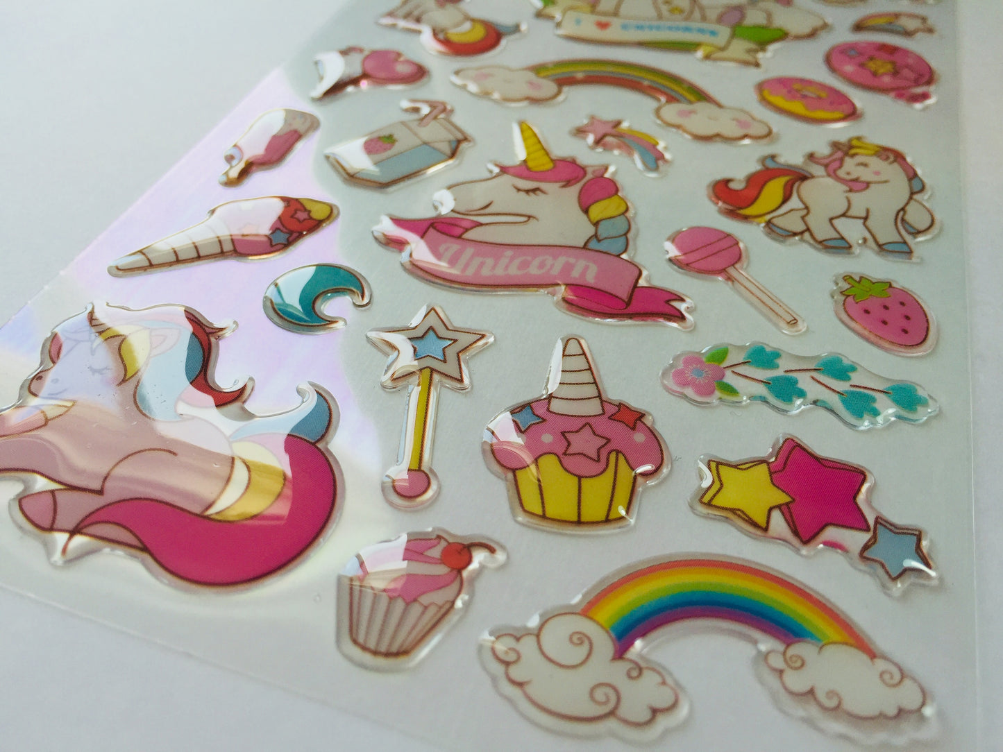 Unicorn Epoxy Stickers - 1 Sheet - The Crafts and Glitter Shop