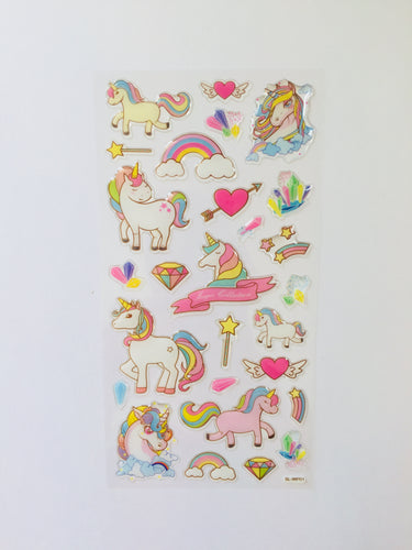 Unicorn Epoxy Stickers - 1 Sheet