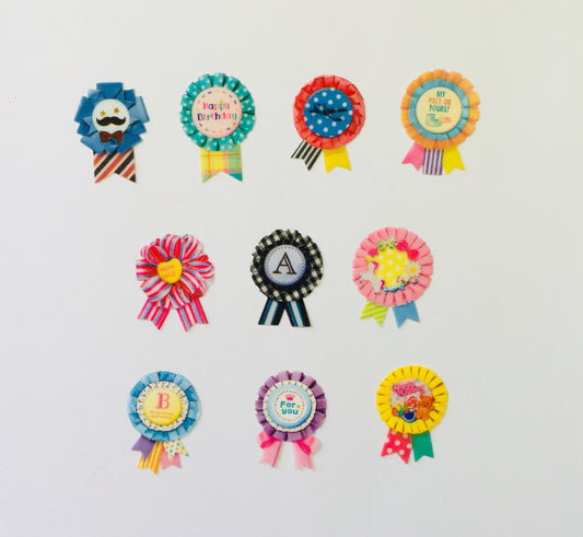 70 pcs Prize Ribbons Sticker Flakes - Vintage retro style - The Crafts and Glitter Shop