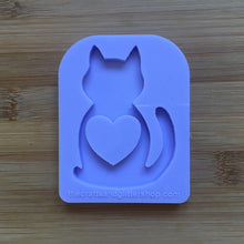 Load image into Gallery viewer, Cat Silhouette with hollow heart Silicone Mold
