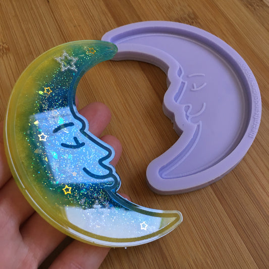 Moon with face Silicone Mold - The Crafts and Glitter Shop