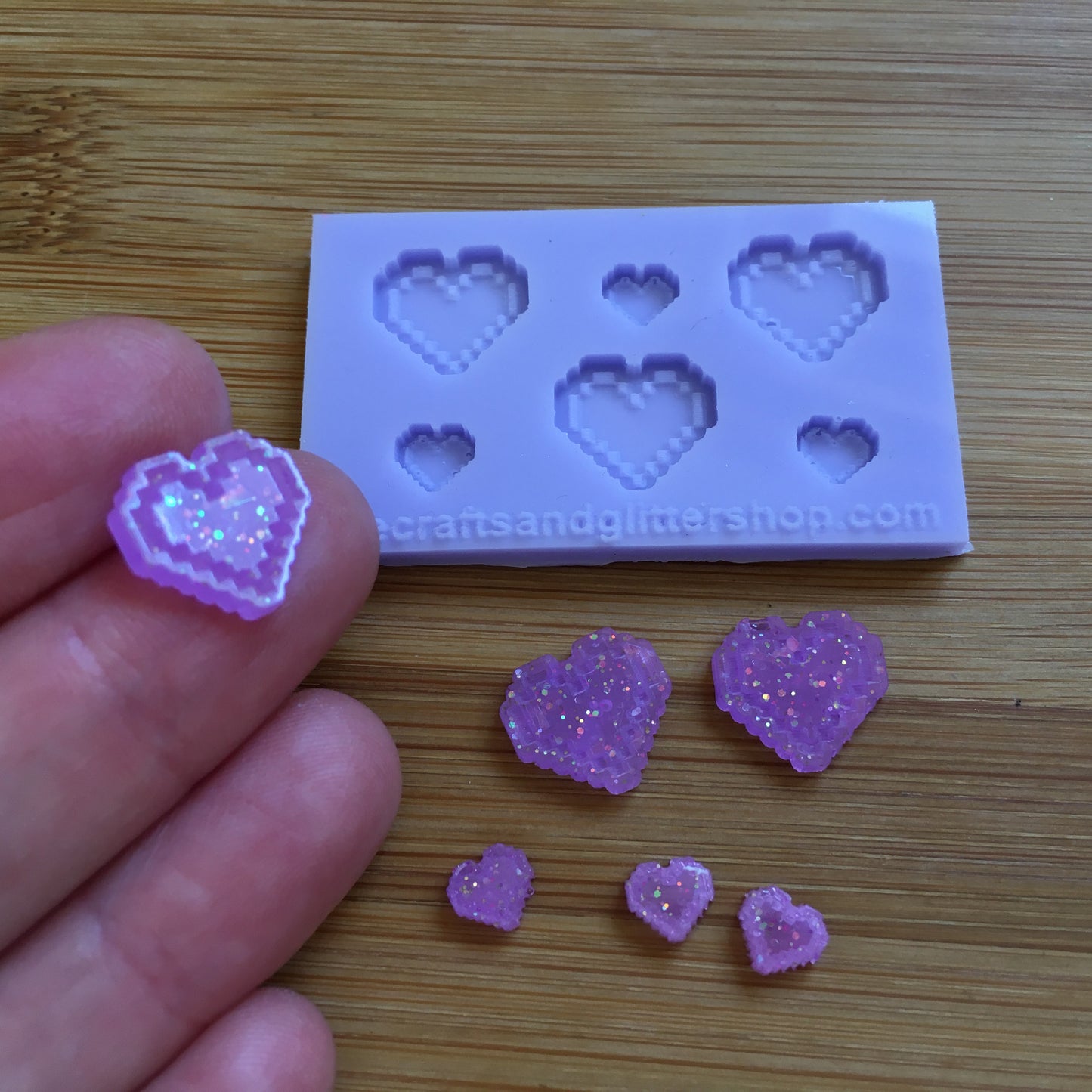 Pixel Heart Silicone Mold, - The Crafts and Glitter Shop