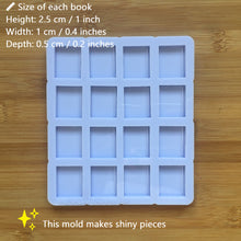 Load image into Gallery viewer, 1&quot; Book Silicone Mold, Food Safe Silicone Rubber Mould - available in 6, 12, 16 or 24 cavity molds