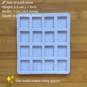 1" Book Silicone Mold, Food Safe Silicone Rubber Mould - available in 6, 12, 16 or 24 cavity molds