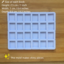 Load image into Gallery viewer, 1&quot; Book Silicone Mold, Food Safe Silicone Rubber Mould - available in 6, 12, 16 or 24 cavity molds
