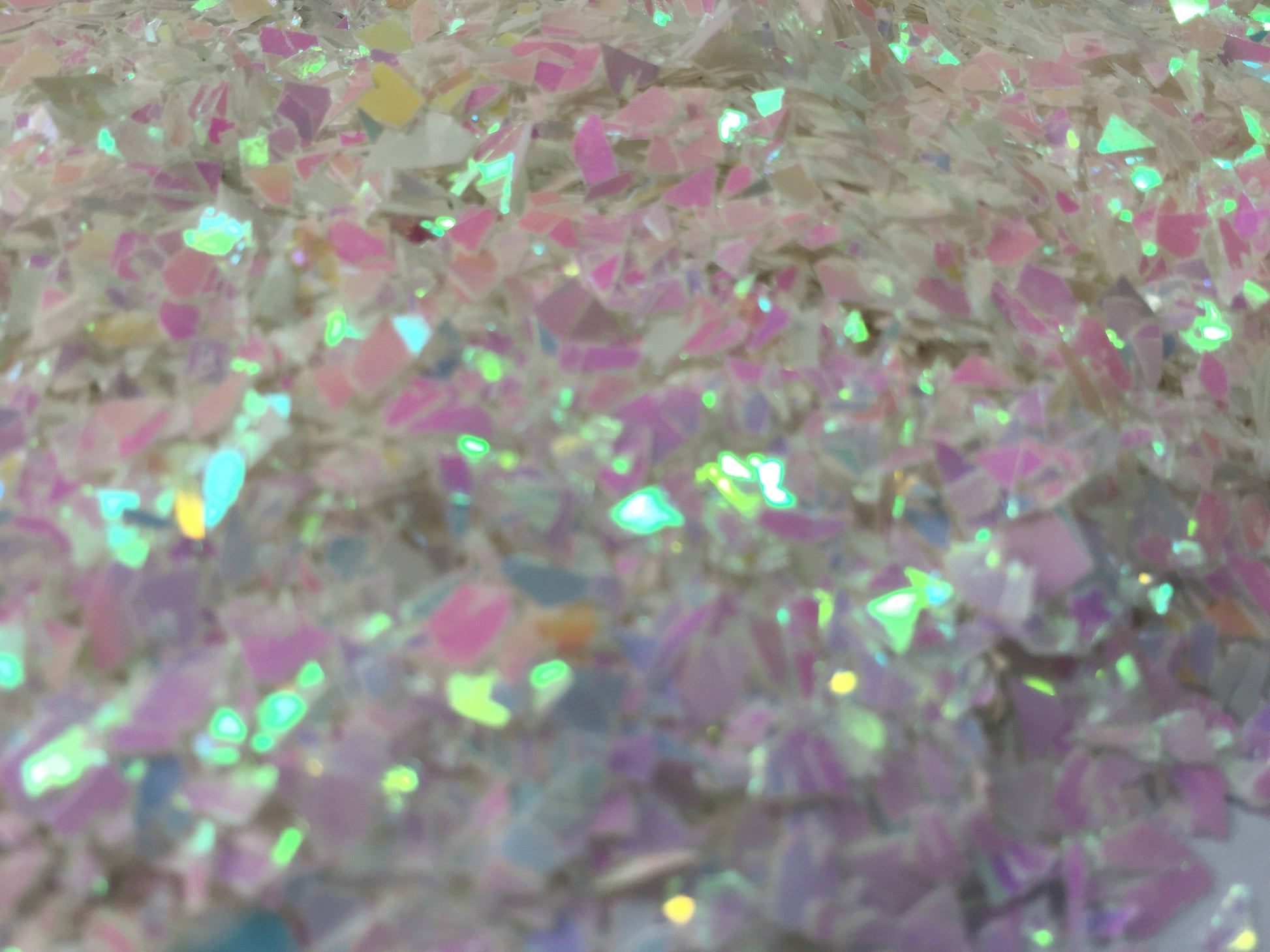 Iridescent White Mylar Flakes - Cellophane Glitter Flakes - The Crafts and Glitter Shop