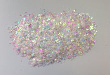 Load image into Gallery viewer, Iridescent White Mylar Flakes - Cellophane Glitter Flakes
